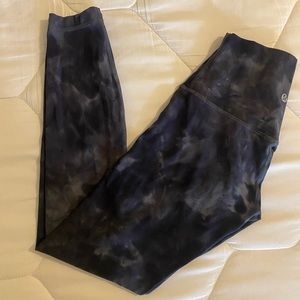 Lululemon tie-dye blue leggings